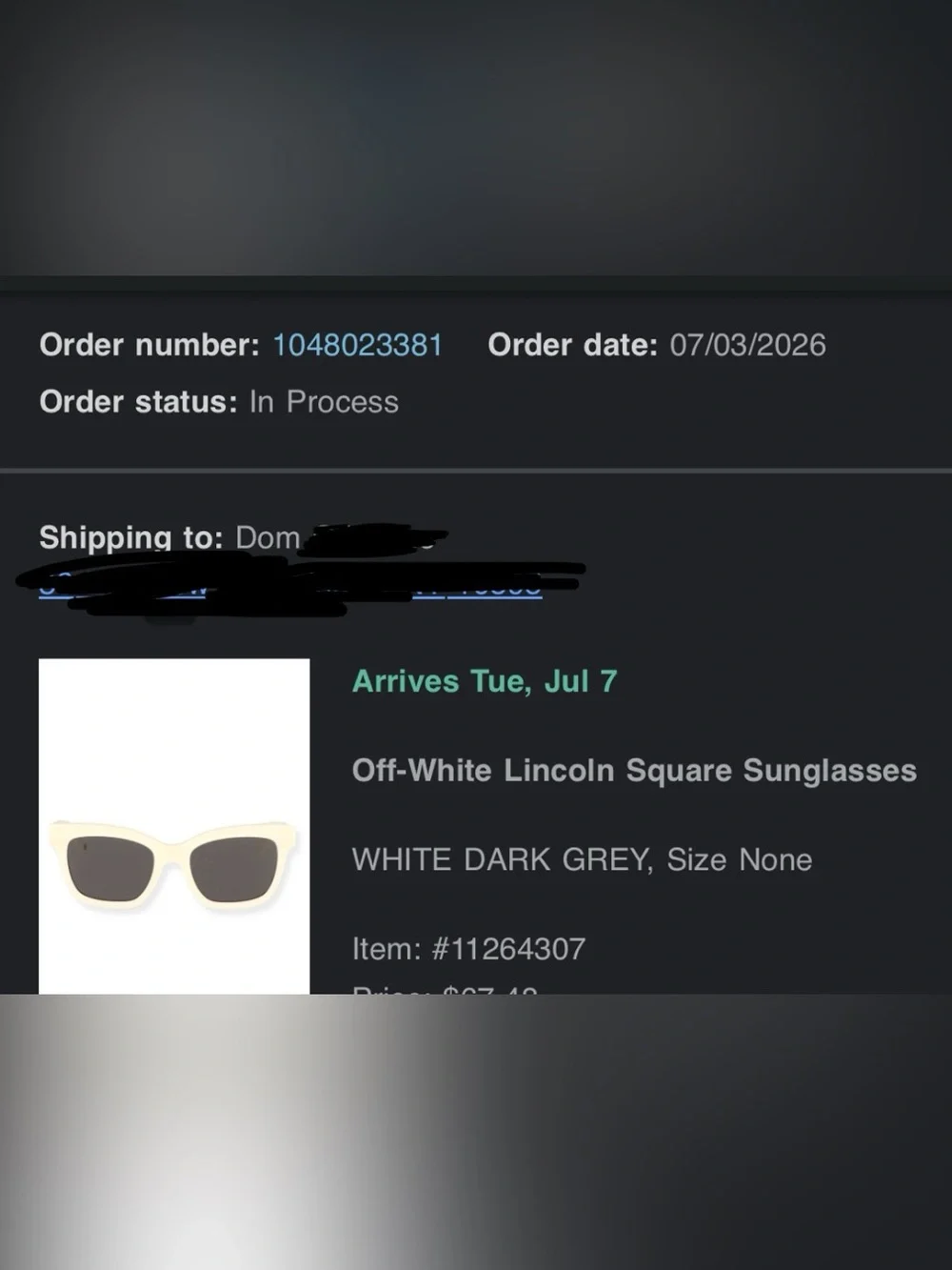 Off-White Lincoln Acetate Sunglasses, Brand New 🔥